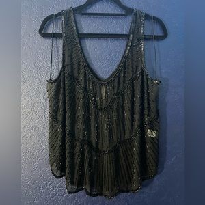 Willow & Clay Beaded Tank Top Art Deco